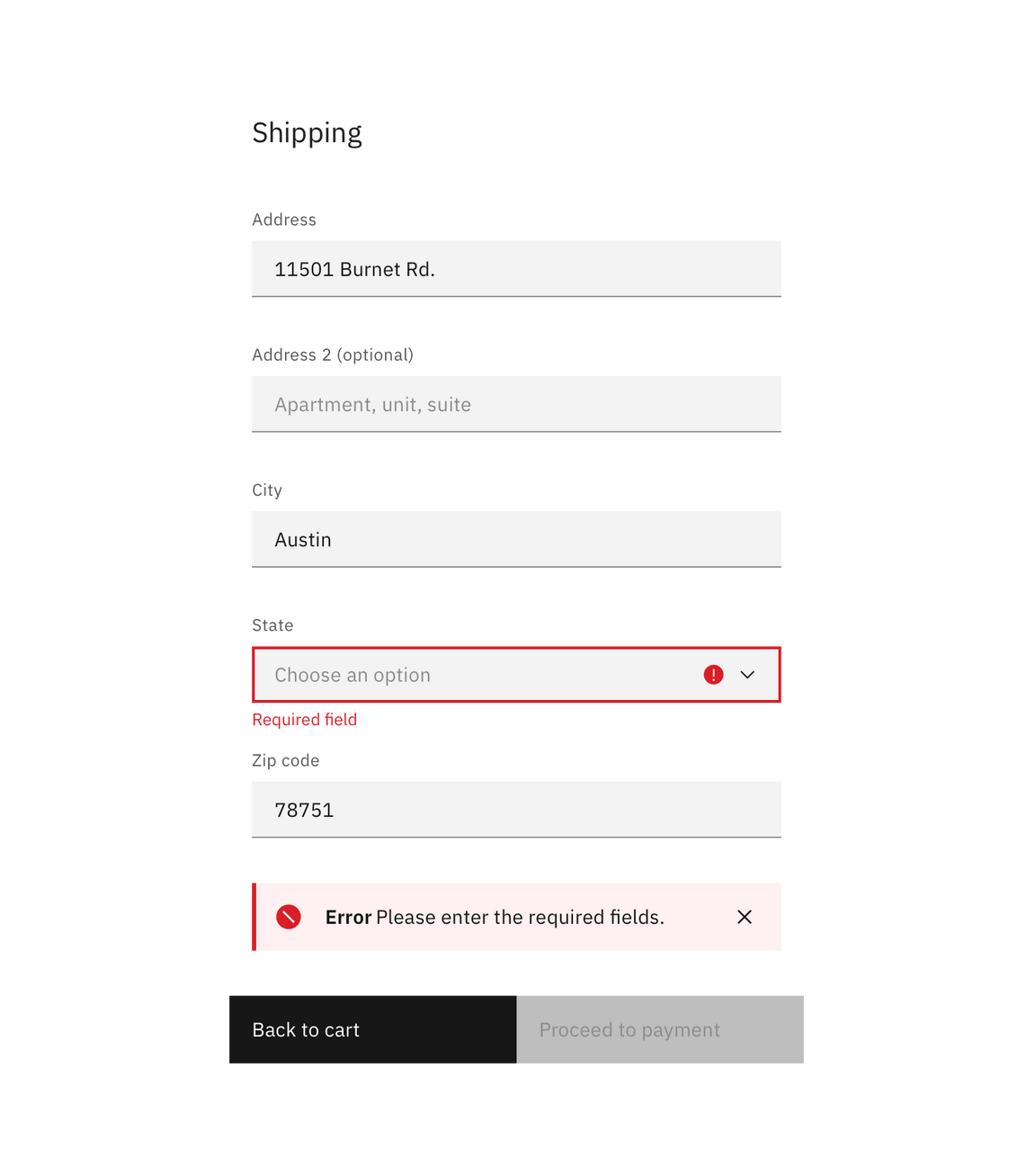Form example with inline notification Form example with inline notification