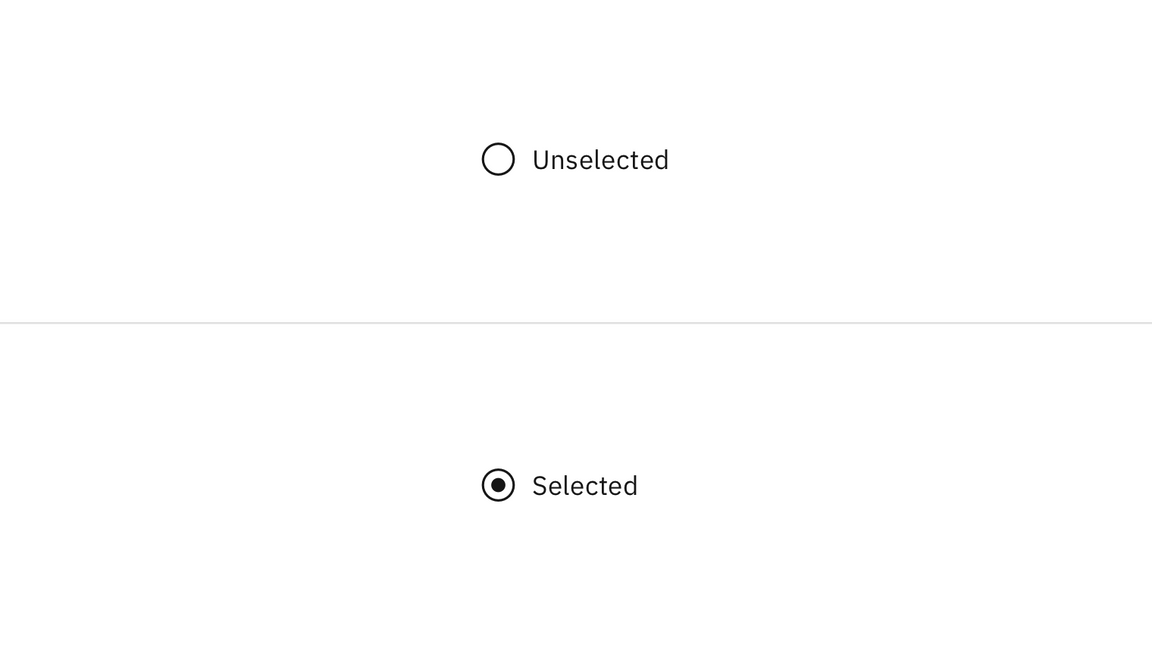 Examples of selected and unselected radio buttons Examples of selected and unselected radio buttons
