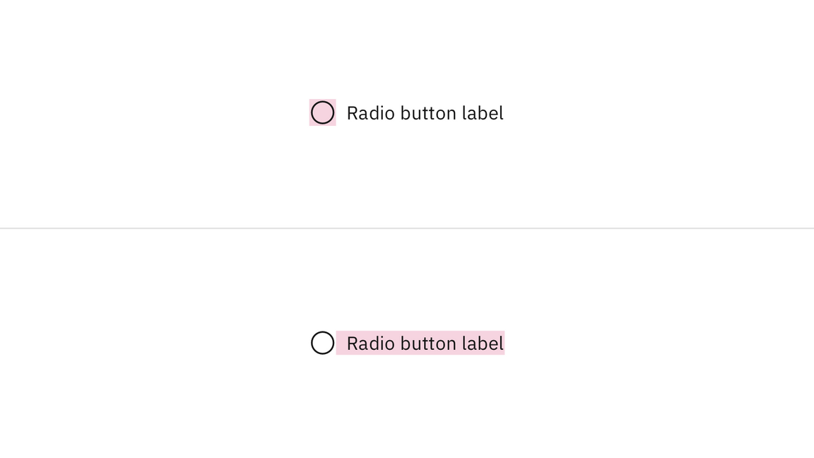 Click targets for radio buttons Click targets for radio buttons