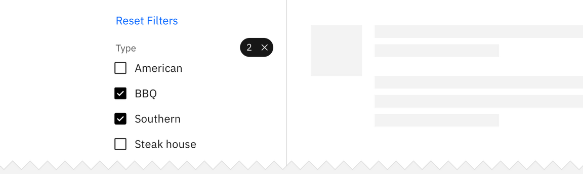 Example of reset in a filter Example of reset in a filter