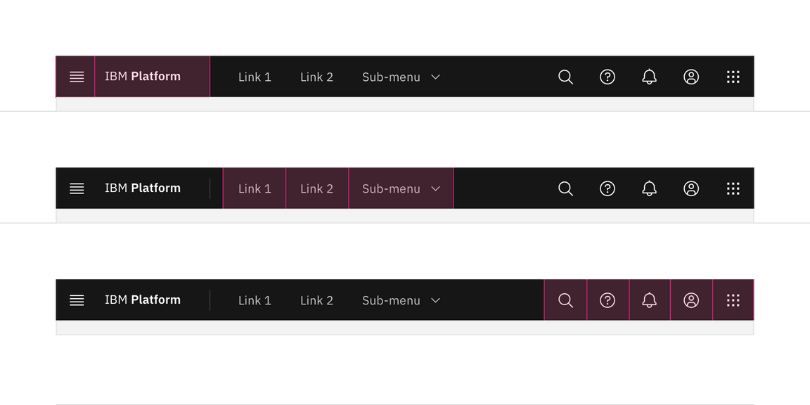 UI shell header click targets. UI shell header click targets.